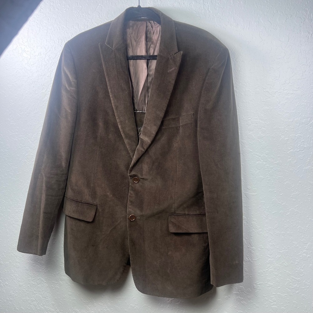John Varvatos USA Blazer Mens 44R Corduroy Sport Coat Chocolate Brown Jacket